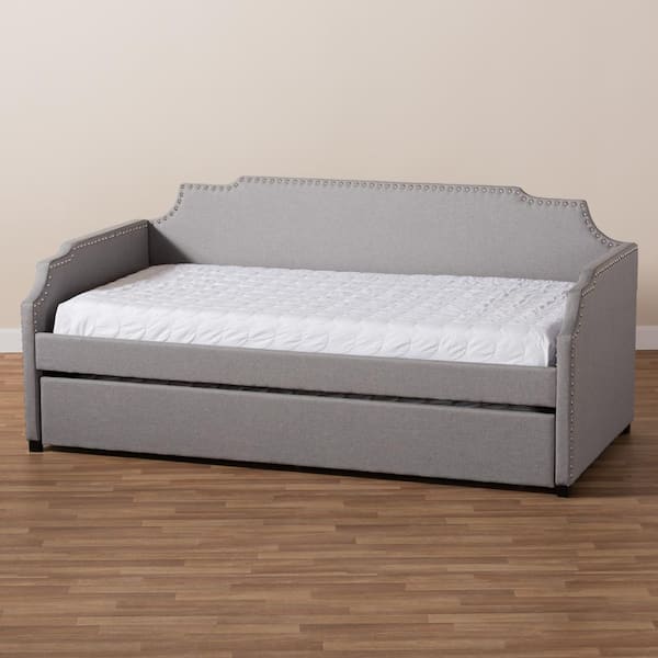 Baxton Studio Ally Gray Twin Daybed with Trundle 151 9017 HD The