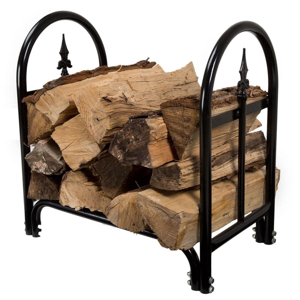 Pure Garden 23 in. Fireplace Log Rack with Finial Design M150028