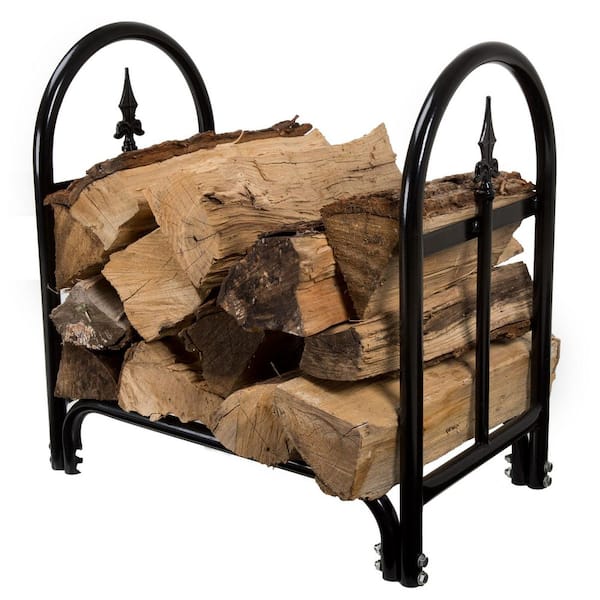 23 in. Fireplace Log Rack with Finial Design