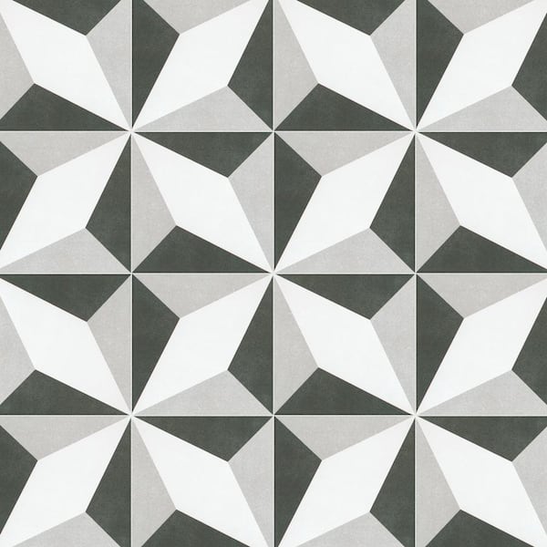 Merola Tile Twenties Diamond Encaustic 7-3/4 in. x 7-3/4 in