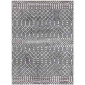 Astra Machine Washable Denim 4 ft. x 6 ft. Moroccan Transitional Area Rug