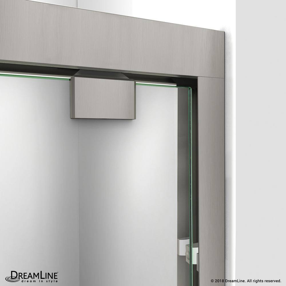 Abbey 56-60 in Frameless Sliding Shower Door in Brushed Nickel and Clear Glass