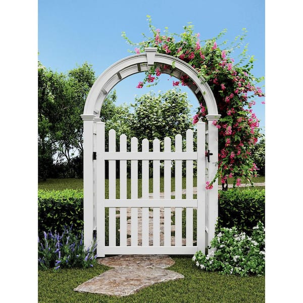 Vita Nantucket Deluxe 95.5 in. x 60 in. Vinyl Arbor with 60 in