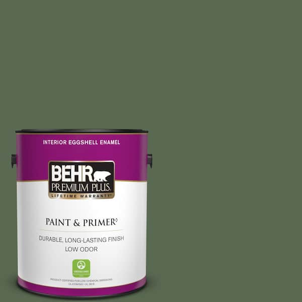 BEHR PREMIUM PLUS 1 gal. #S390-7 Trailing Vine Eggshell Enamel Low Odor Interior Paint & Primer