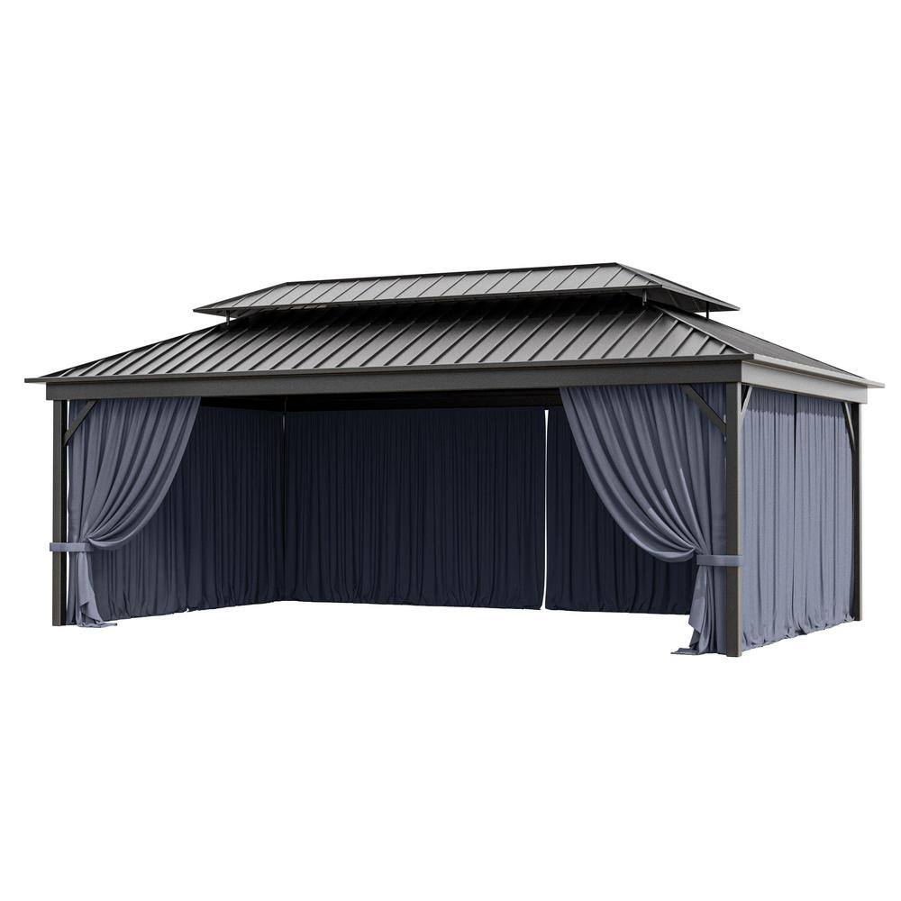 12 ft. x 20 ft. Universal Outdoor Privacy Curtains, Gazebo Replacement with Zipper Navy (4-Side Curtain Only) price history on PriceWatchPro