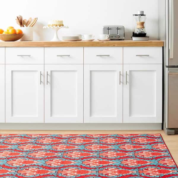 Firenze Machine Washable Multi 6 ft. x 9 ft. Indoor Area Rug