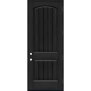 36 in. x 96 in. 2-Panel Right-Hand/Inswing Onyx Stain Fiberglass Prehung Front Door with 4-9/16 in. Jamb Size