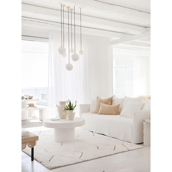 Beacon Lighting Lucent 1-Light 6 in. Pendant Light in Brass/Alabaster