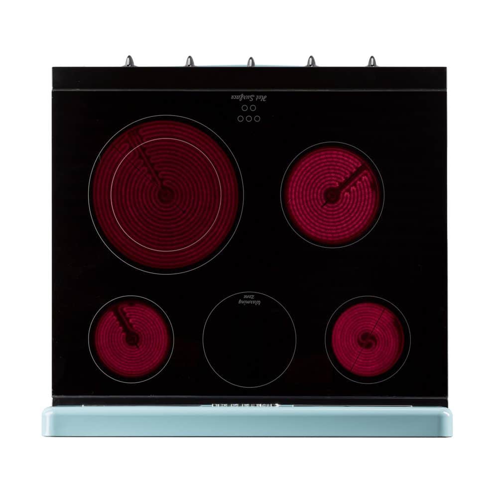 Ocean Mist Turquoise 30" Retro Freestanding Electric Range with Convection Oven