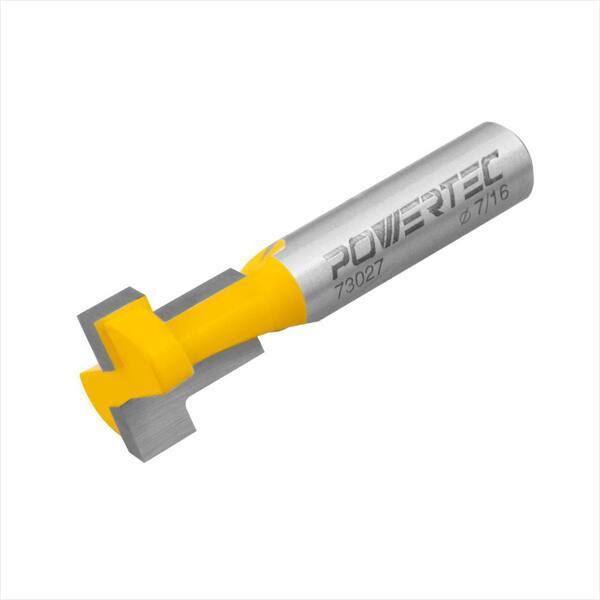 T-Slot / T-Track Router Bit Set (2-Piece) Carbide Tipped, 1/4 in. Shank, 7/16 in. Dia. Compatible with 1/4 in. Hex Bolts