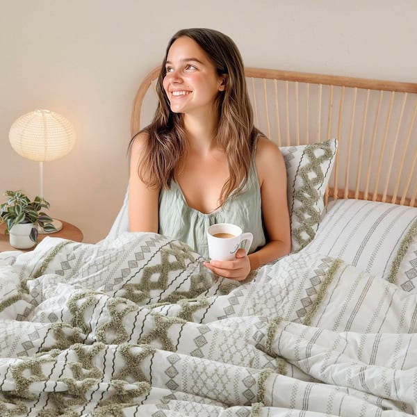 Bare  コンフォーターセット King/Cal King 3 PCS King/Cal King Cotton Printed Comforter Set with Chenille