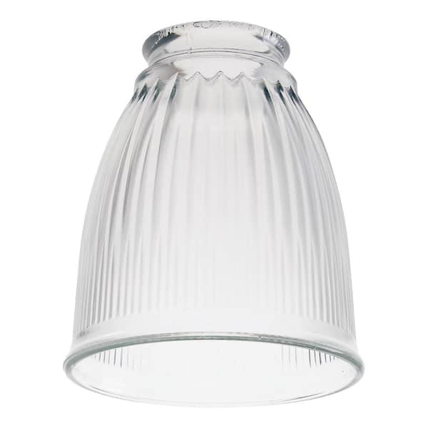 4.92 in. Clear Ribbed Glass Bell Pendant Shade with 2.25 in. Lip Fitter