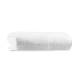 1-Piece White Solid 100% Organic Cotton Luxuriously Plush Bath Sheet