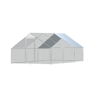 Runesay 26.2 ft. Metal Chicken Coop Walk-In Poultry Cage Large Chicken ...