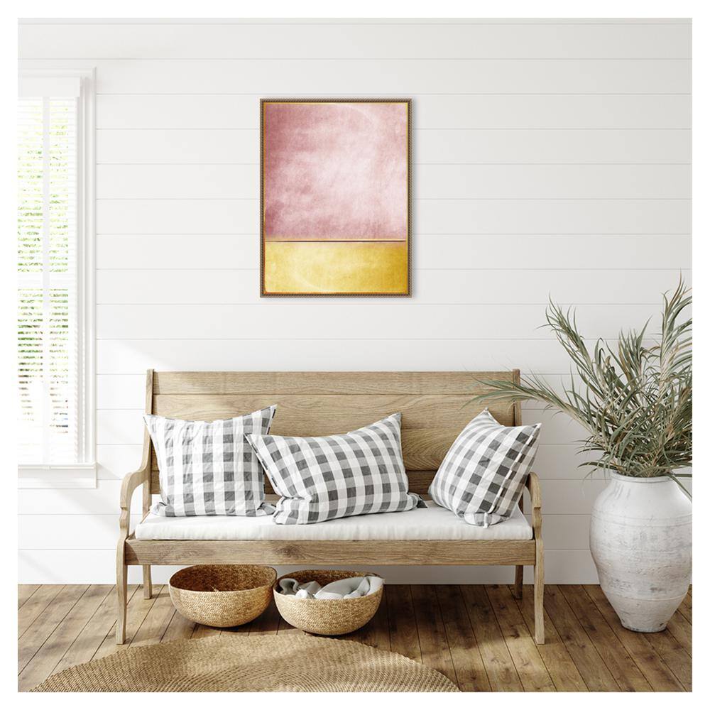 Pink and Yellow Abstract Beaded Framed Canvas Wall Art, 23 x 30