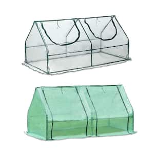 6 ft. W x 3 ft. D x 3 ft. H Portable Mini Greenhouse Kit with 2 Roll-up Zipper Doors, 2 Covers