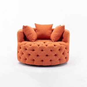 Orange Modern Swivel Accent Chair Barrel Chair