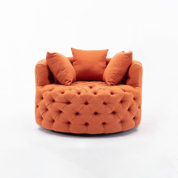 Unbranded Orange Modern Swivel Accent Chair Barrel Chair