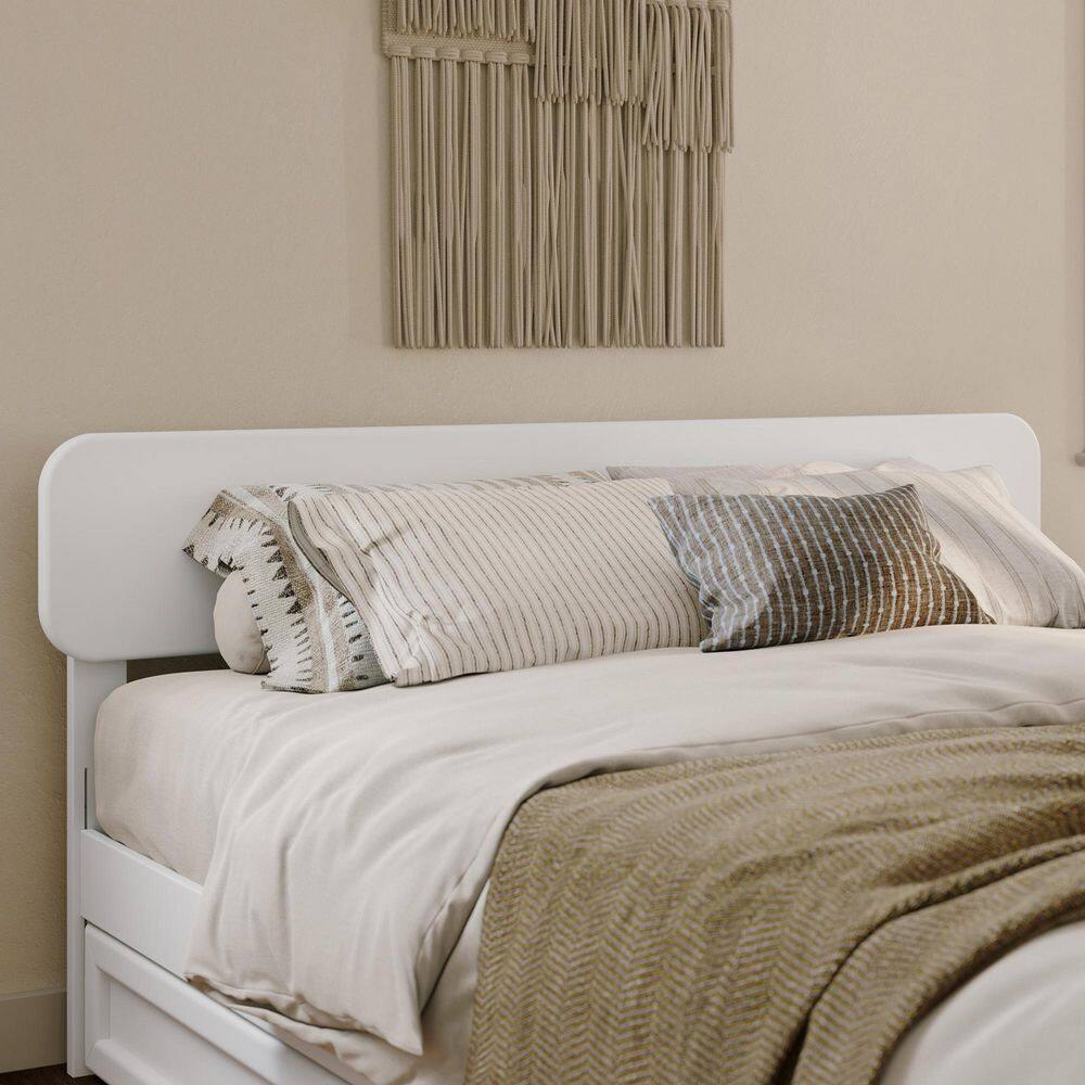 Florence White Solid Wood Queen Headboard