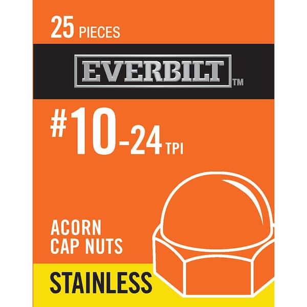 Everbilt #10-24 Stainless Steel Cap Nut (25-Pack)