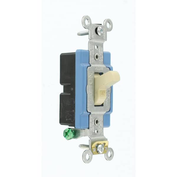 15 Amp Industrial Grade Heavy Duty Single-Pole Lighted Handle Toggle Switch, Ivory 1201-LHI