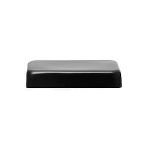 4 in. x 6 in. Black Stainless Steel Flat Top Post Cap with 3/4 in. Lip