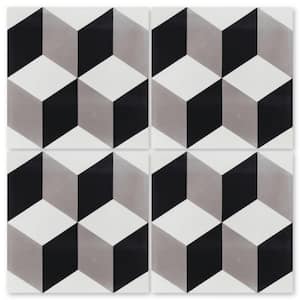 Cubes A Sencillo 8 in. x 8 in. Cement Handmade Tile Sample