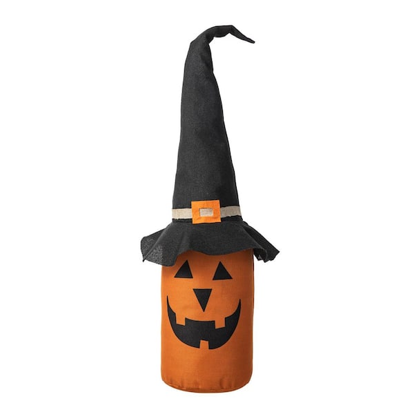 24 in. H Halloween Linen Jack-O-Lantern Doorstop Porch Decor