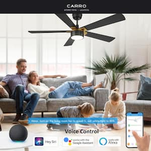 Granby 52 in. Integrated LED Indoor/Outdoor Black Smart Ceiling Fan with Light and Remote, Works with Alexa/Google Home