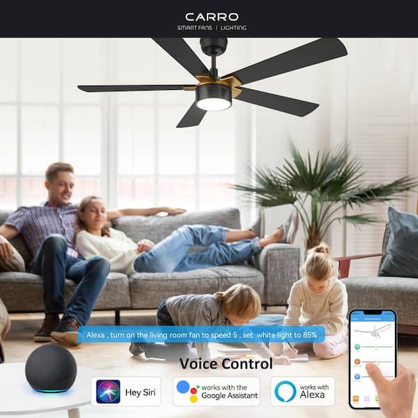 Granby 52 in. Integrated LED Indoor/Outdoor Black Smart Ceiling Fan with Light and Remote, Works with Alexa/Google Home