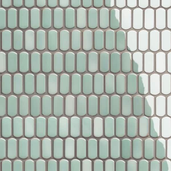 Hudson Capsule Mint Green 12 in. x 13 in. Porcelain Floor and Wall Mosaic Tile (11.4 sq. ft. /Case)