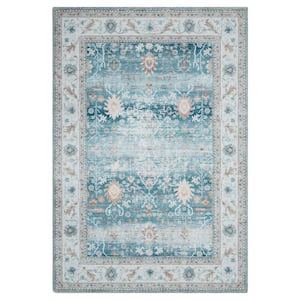 Teal Blue 3 ft. x 5 ft. Persian Traditional Indoor Area Rug