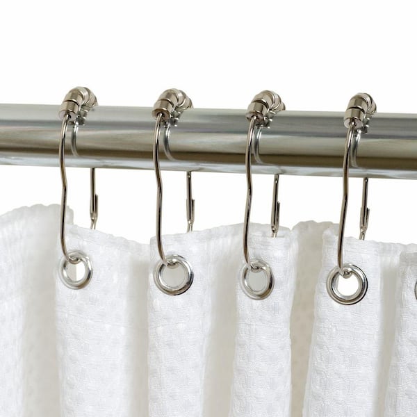 Glacier Bay Metal Shower Curtain Rings/Hooks in Chrome 93SSHD - The Home  Depot