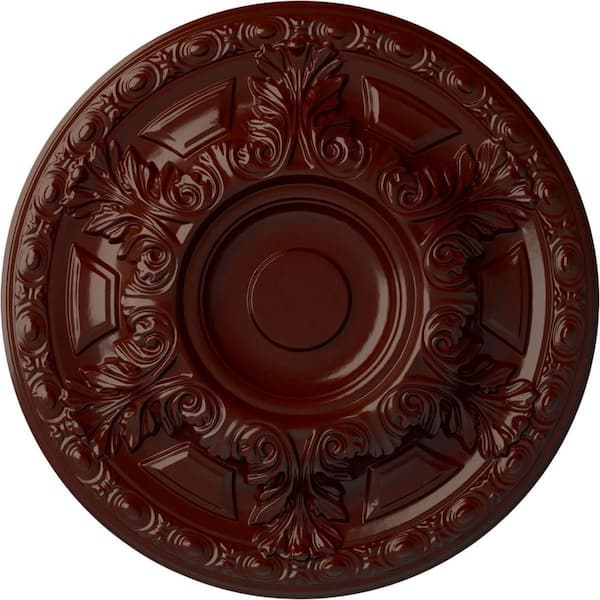 Ekena Millwork 23-1/2" x 2-3/4" Granada Urethane Ceiling Medallion (Fits Canopies upto 7-1/8"), Brushed Mahogany