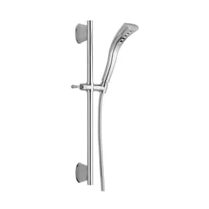 1-Spray Patterns 1.75 GPM 2.3 in. Wall Mount Handheld Shower Head with Slide Bar and H2Okinetic in Chrome