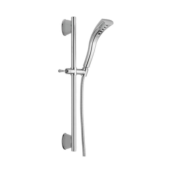 Delta 1-Spray Patterns 1.75 GPM 2.3 in. Wall Mount Handheld Shower Head with Slide Bar and H2Okinetic in Chrome