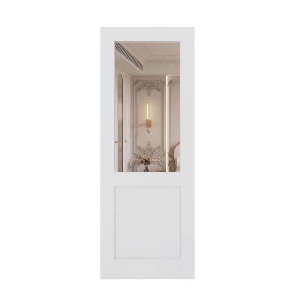 Reviews for ARK DESIGN 36 in. x 80 in. Half Lite Mirrored Glass White
