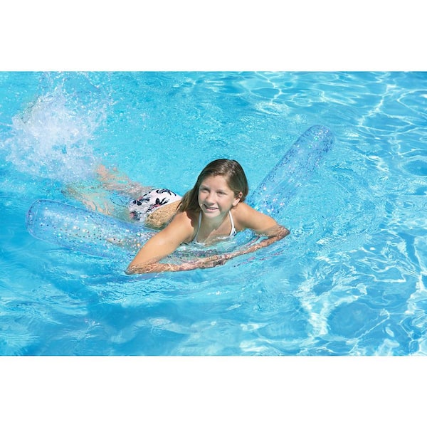 60 in. Silver Glitter Inflatable Tube Pool Noodle Float