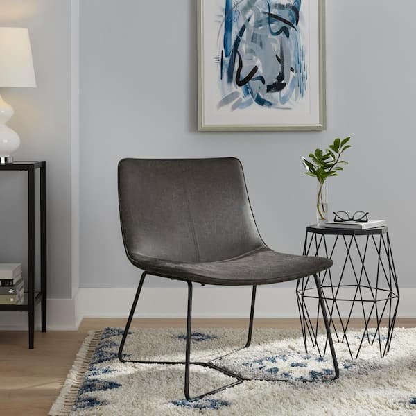 Gray upholstered accent online chair