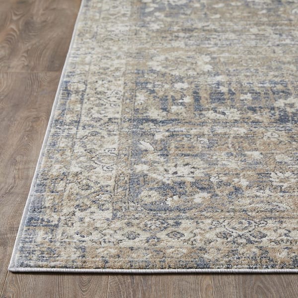 Kehleigh Alveranzi Cream 9 ft. 10 in. x 12 ft. 10 in. Oriental Polypropylene Indoor Area Rug