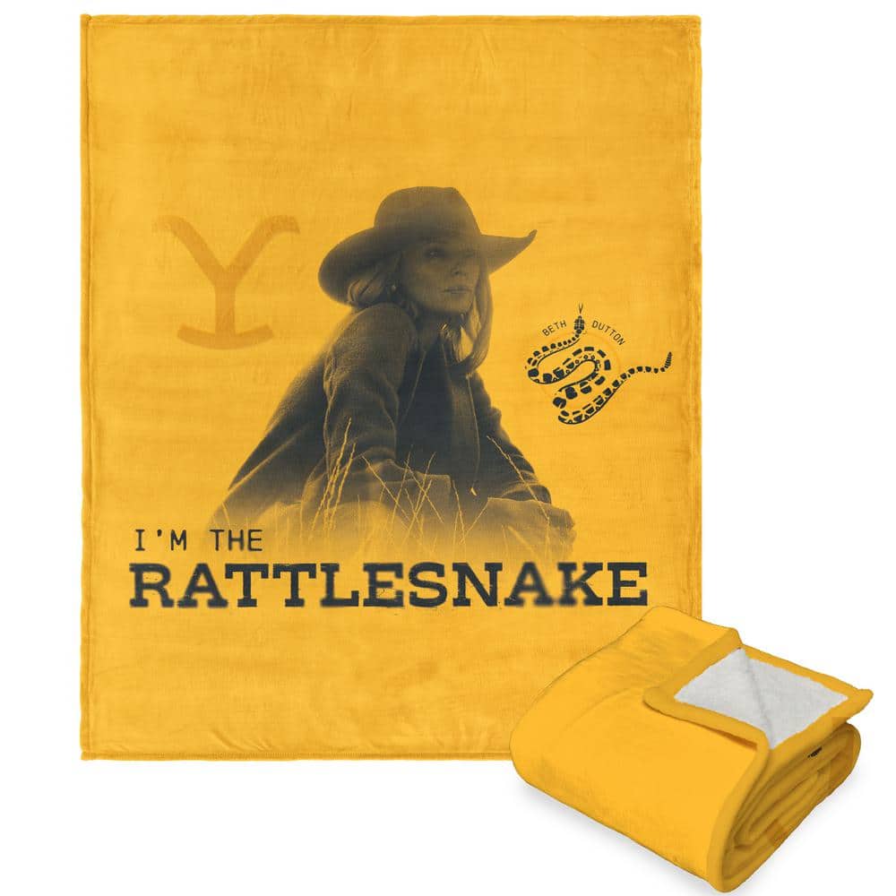 THE NORTHWEST GROUP Paramount Yellowstone Rattlesnake Silk touch Sherpa Throw 1YLS351000005OOF