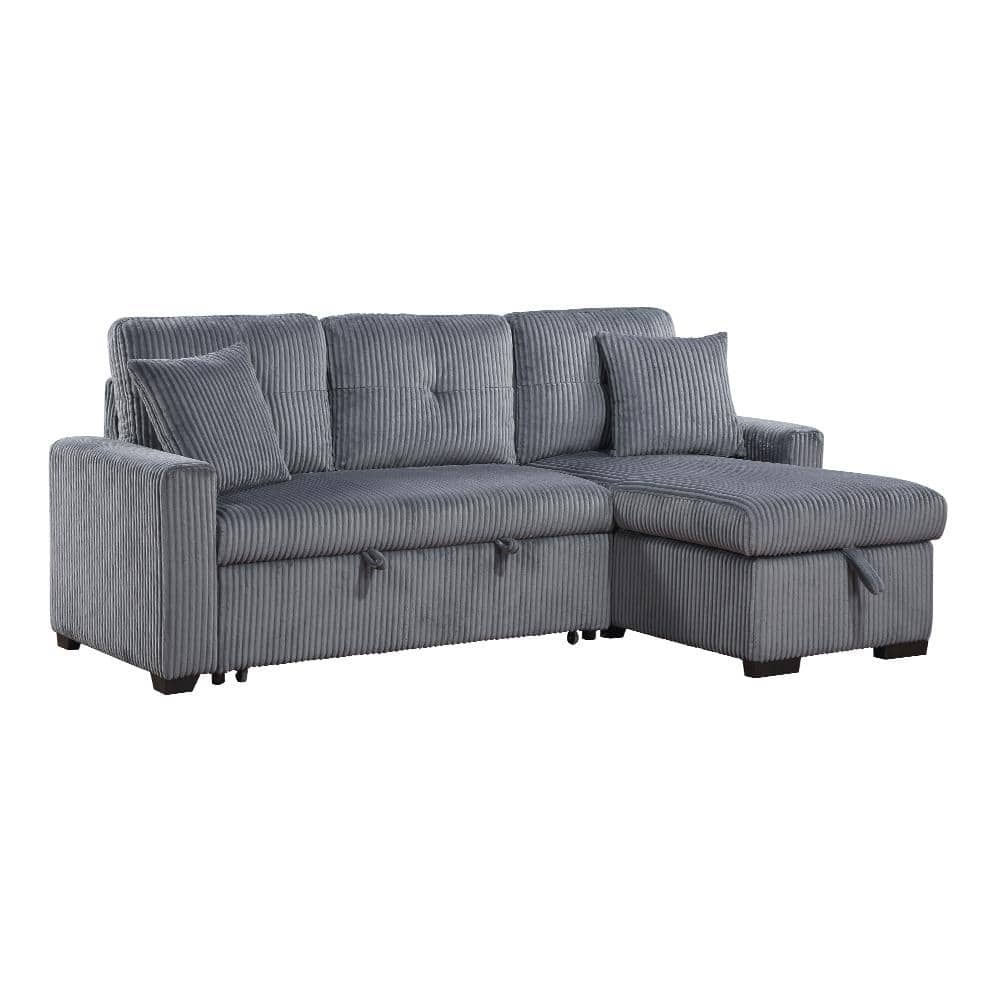 Michah 83.5 in. Straight Arm 3-Piece Fabric Reversible Sectional Sofa with 