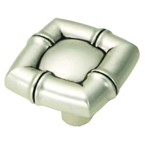 Bamboo 1.25 in. Satin Antique Silver Cabinet Knob