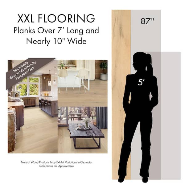 XXL Tustin Grove White Oak 5/8 in. T x 9.45 in. W Tongue and Groove Engineered Hardwood Flooring (34.10 sq.ft./case)