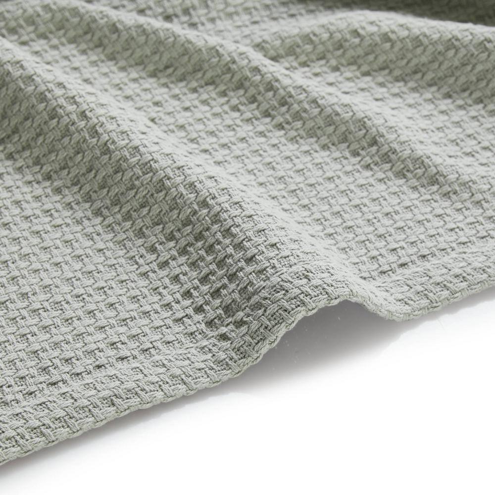 Coastal Knit Grey Cotton King-Size Reversible Blanket