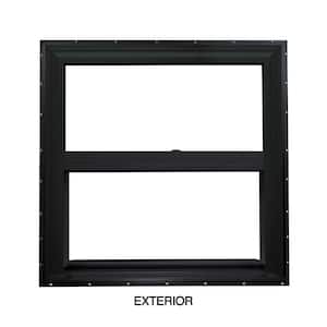 35.5 in. x 35.5 in. 60 Series Single Hung Vinyl Window Black Exterior and White Interior