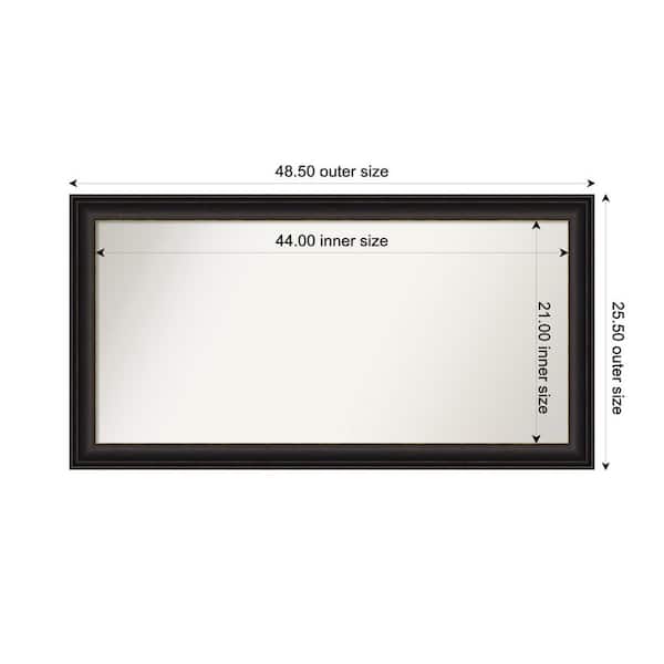 Amanti Art Trio Oil Rubbed Bronze 48.5 in. x 25.5 in. Custom Non-Beveled Recycled Polystyrene Framed Bathroom Vanity Wall Mirror