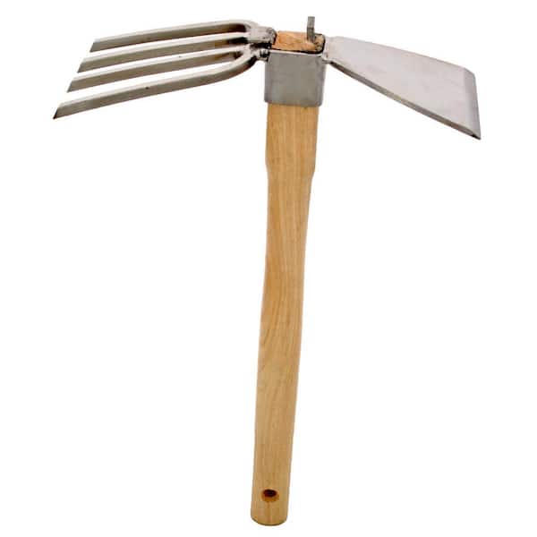 Zenport 3.25 in. Stainless Steel Blade Head and 4-Prong Fork Hoe