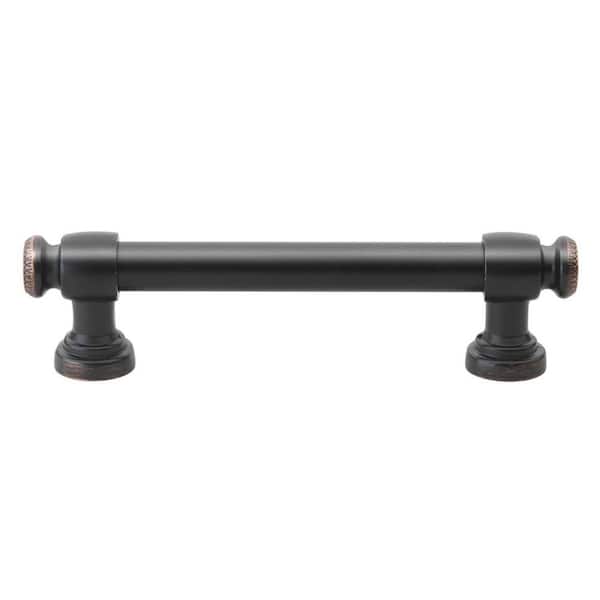 GlideRite 3-3/4 in. Center-to-Center Oil Rubbed Bronze Modern Solid Steel Euro Cabinet Bar Pull (10-Pack)