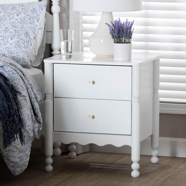Hoffman White 2-Drawer Nightstand
